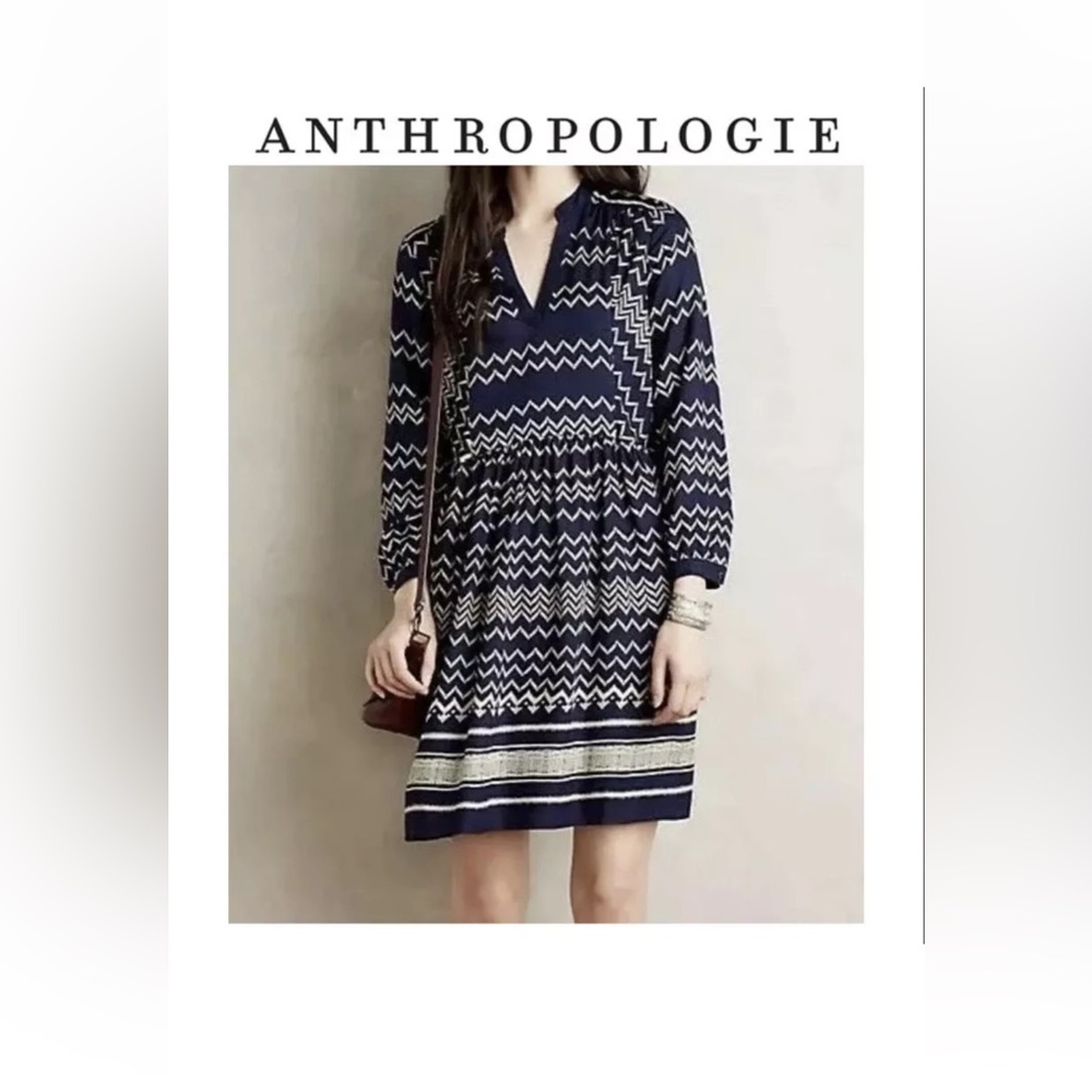 Anthropologie Holding horses Chevron Dress